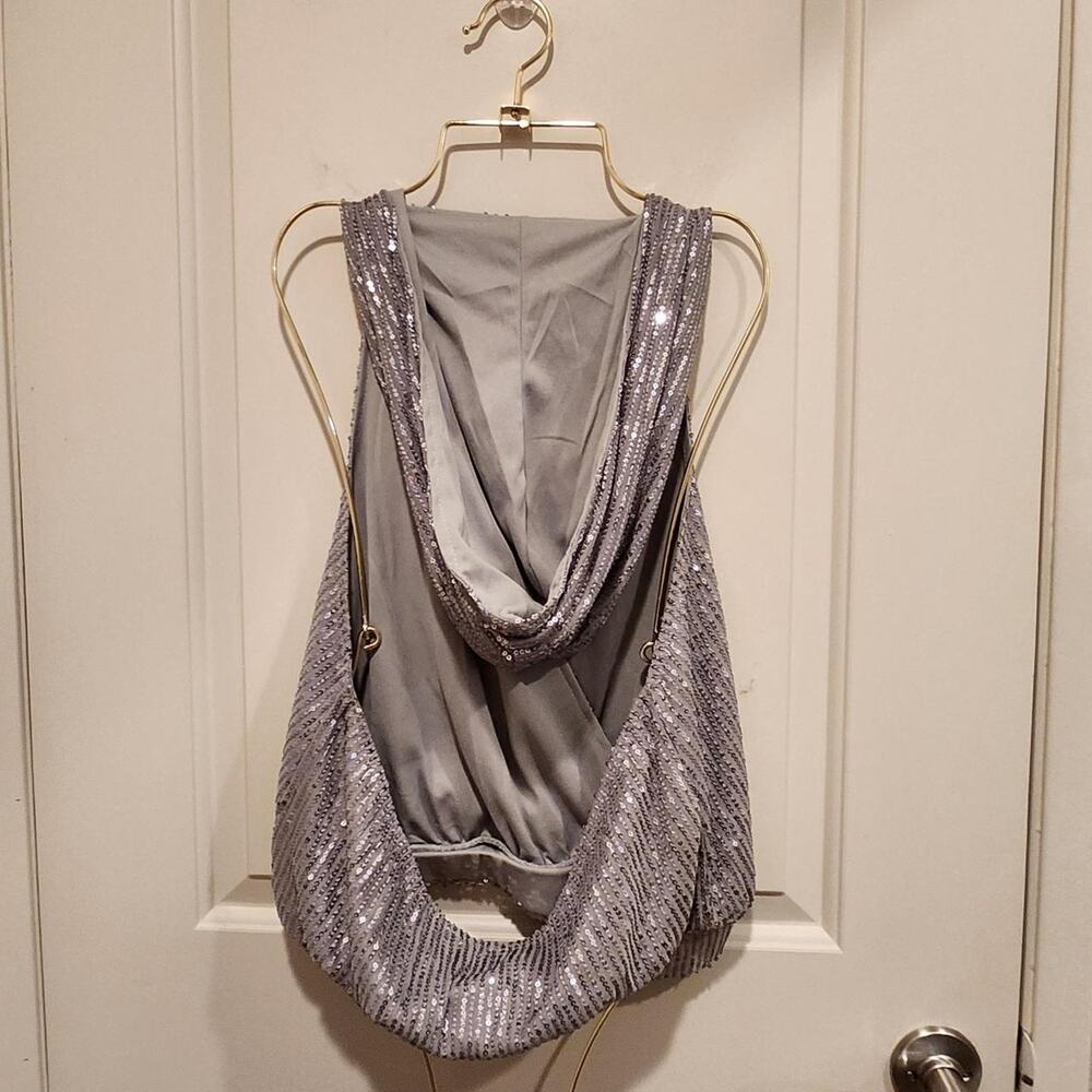 Shimmer escapes sequined hooded top - Picture 2 of 4